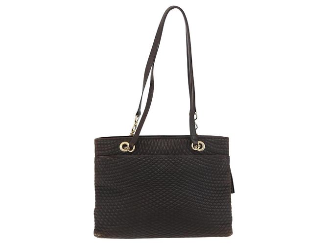 Borsa Tote con Catena BALLY in Pelle Marrone Oro Auth 180178 D'oro - vista 3