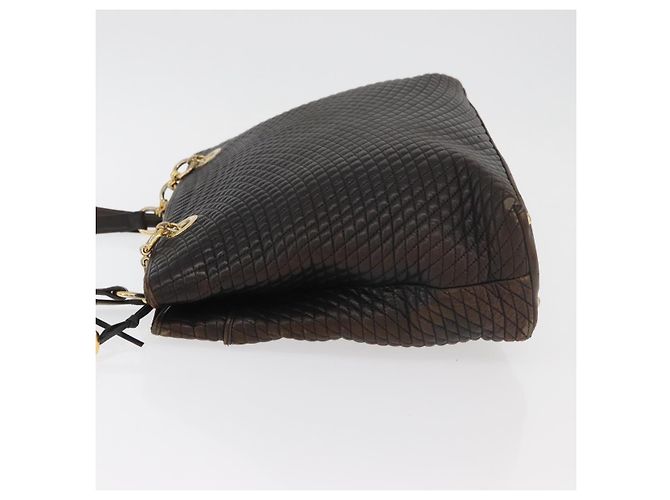 Borsa Tote con Catena BALLY in Pelle Marrone Oro Auth 180178 D'oro - vista 5