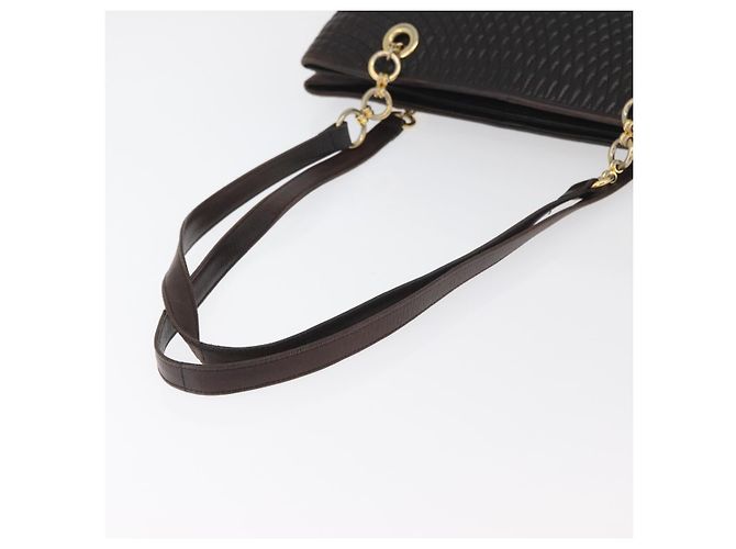 Borsa Tote con Catena BALLY in Pelle Marrone Oro Auth 180178 D'oro - vista 7