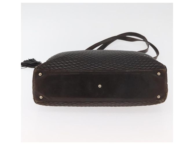 Borsa Tote con Catena BALLY in Pelle Marrone Oro Auth 180178 D'oro - vista 9