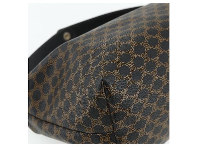 Céline Borsa CELINE Macadam Canvas PVC Pelle Nera Oro Auth mr2503A Nero D'oro - vista 11
