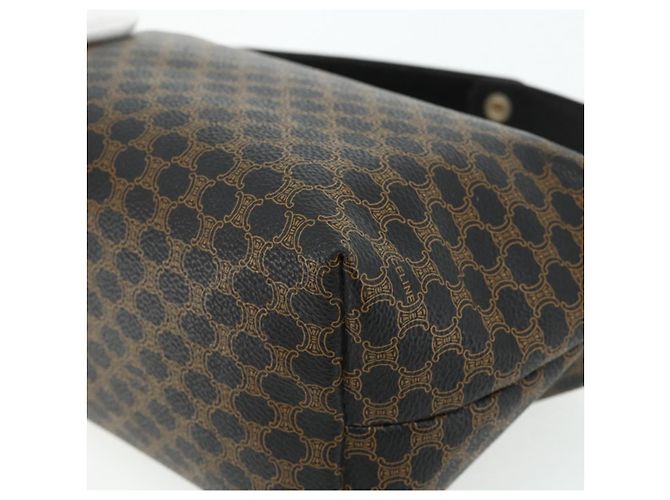 Céline Borsa CELINE Macadam Canvas PVC Pelle Nera Oro Auth mr2503A Nero D'oro - vista 12