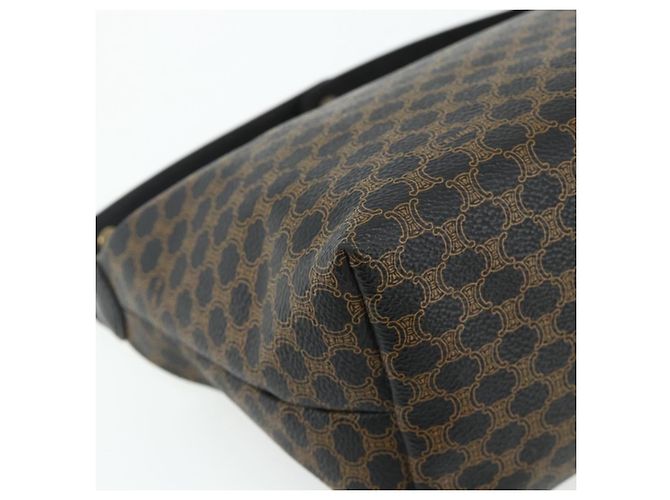 Céline Borsa CELINE Macadam Canvas PVC Pelle Nera Oro Auth mr2503A Nero D'oro - vista 13