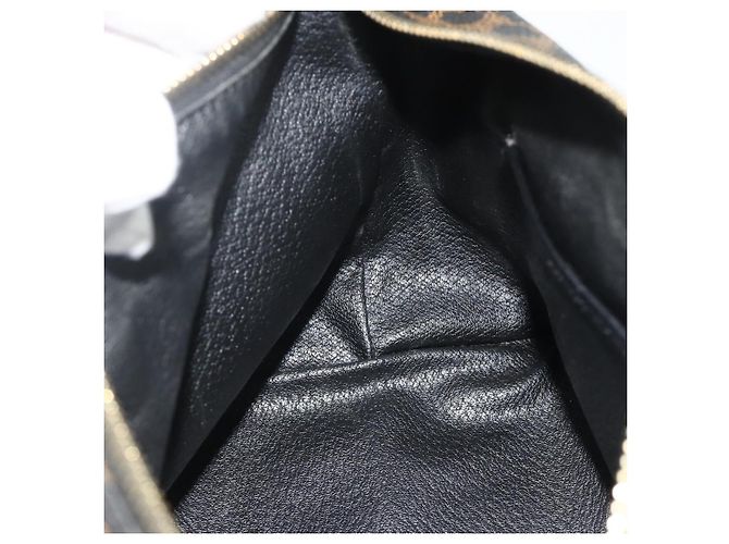 Céline Borsa CELINE Macadam Canvas PVC Pelle Nera Oro Auth mr2503A Nero D'oro - vista 18