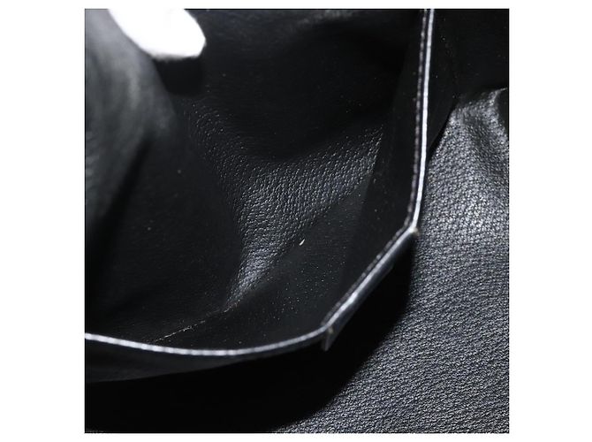 Céline Borsa CELINE Macadam Canvas PVC Pelle Nera Oro Auth mr2503A Nero D'oro - vista 19