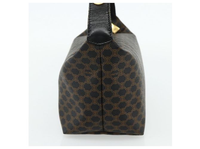 Céline Borsa CELINE Macadam Canvas PVC Pelle Nera Oro Auth mr2503A Nero D'oro - vista 5