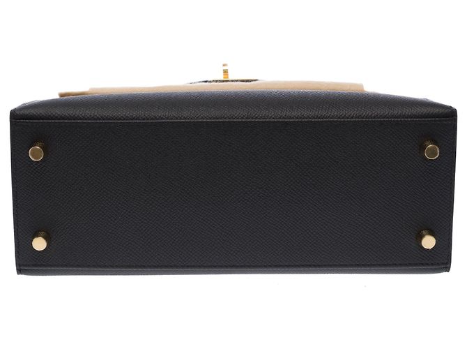 Hermès HERMES Kelly 25 Tasche aus schwarzem Leder - 103510 - Ansicht 11