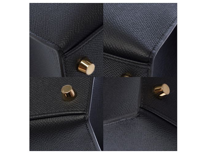 Hermès HERMES Kelly 25 Tasche aus schwarzem Leder - 103510 - Ansicht 12