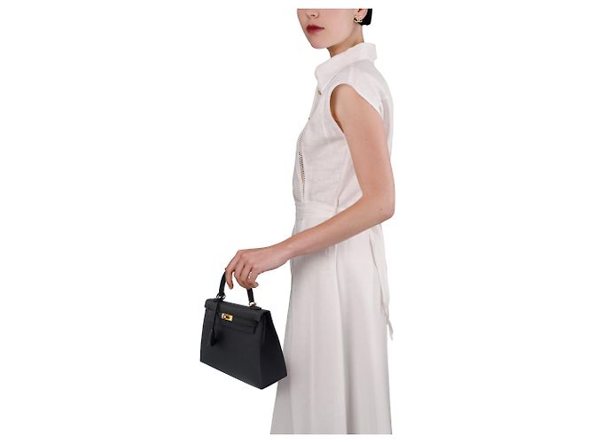 Hermès HERMES Kelly 25 Tasche aus schwarzem Leder - 103510 - Ansicht 13