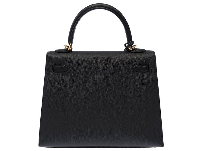 Hermès HERMES Kelly 25 Tasche aus schwarzem Leder - 103510 - Ansicht 4