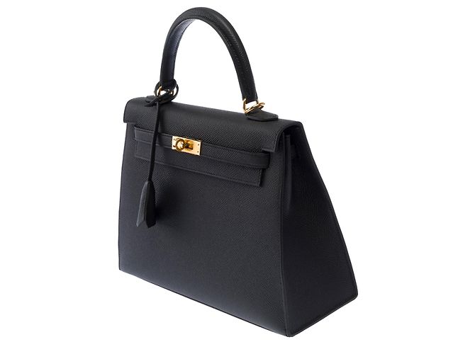 Hermès HERMES Kelly 25 Tasche aus schwarzem Leder - 103510 - Ansicht 5