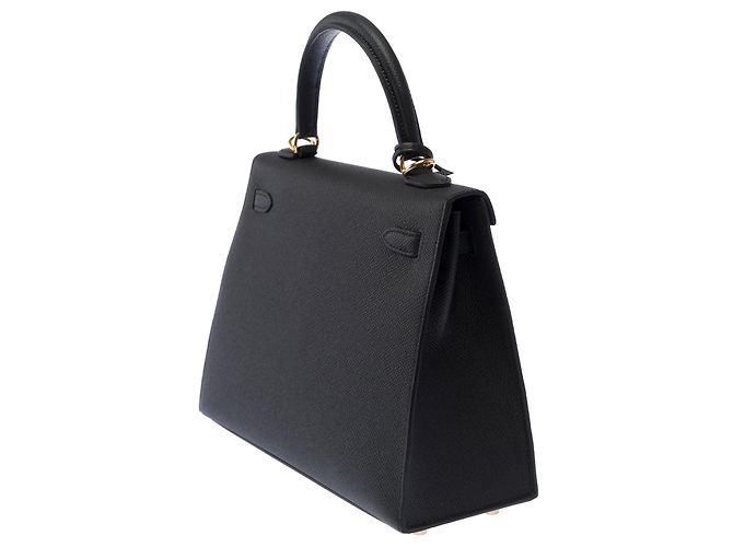 Hermès HERMES Kelly 25 Tasche aus schwarzem Leder - 103510 - Ansicht 6