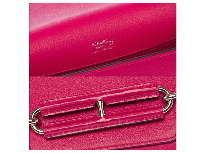 Hermès Borsa HERMES Roulis in Pelle Rosa - 103500 - vista 7