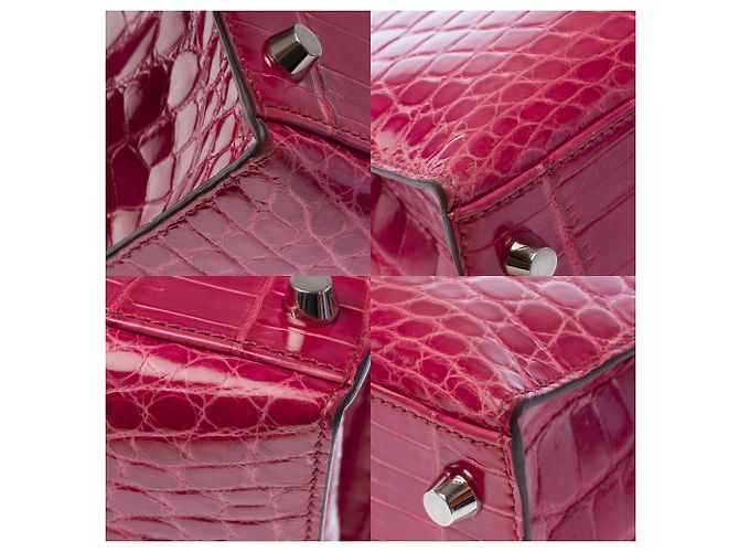 Hermès Borsa HERMES Kelly 28 in Pelle Esotica Rosa - 103511 - vista 12
