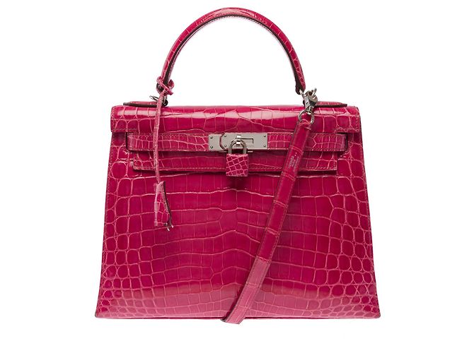 Hermès Borsa HERMES Kelly 28 in Pelle Esotica Rosa - 103511 - vista 3