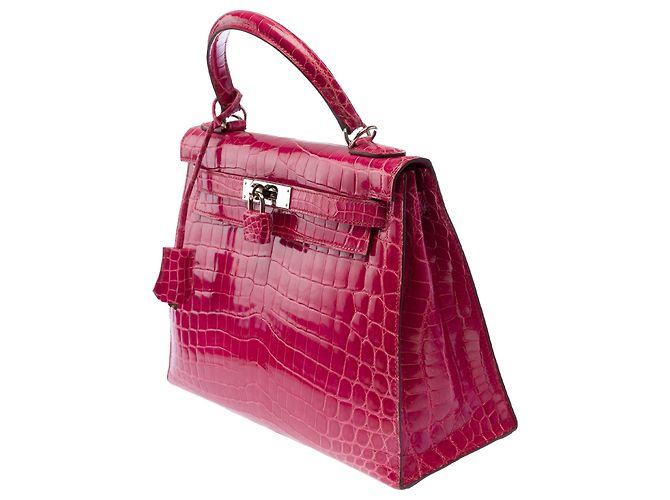 Hermès Borsa HERMES Kelly 28 in Pelle Esotica Rosa - 103511 - vista 5