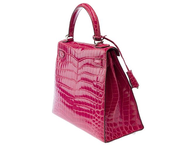 Hermès Borsa HERMES Kelly 28 in Pelle Esotica Rosa - 103511 - vista 6