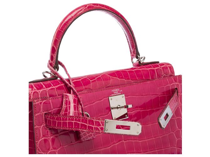 Hermès Borsa HERMES Kelly 28 in Pelle Esotica Rosa - 103511 - vista 7