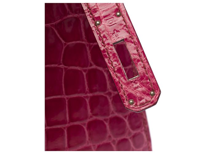 Hermès Borsa HERMES Kelly 28 in Pelle Esotica Rosa - 103511 - vista 8