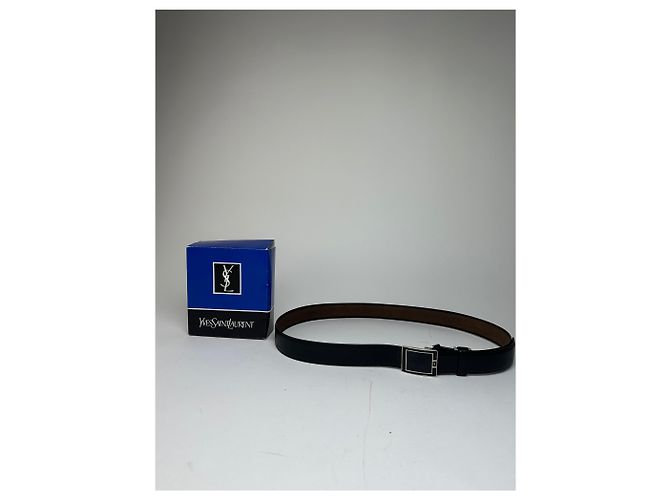 Vintage Yves Saint Laurent Gürtel aus Leder mit Schlangenprägung Schwarz - Ansicht 10