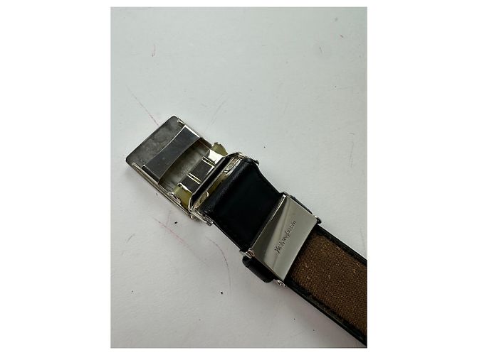 Vintage Yves Saint Laurent Gürtel aus Leder mit Schlangenprägung Schwarz - Ansicht 9