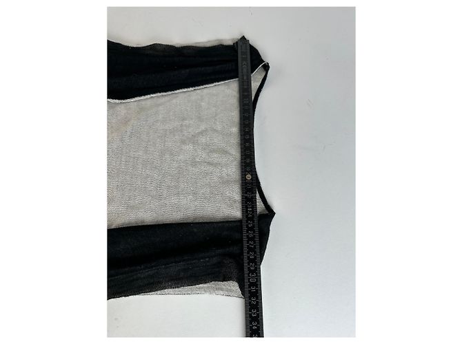 Vintage Issey Miyake Woll-Wickel-Top Schwarz Creme M - Ansicht 10
