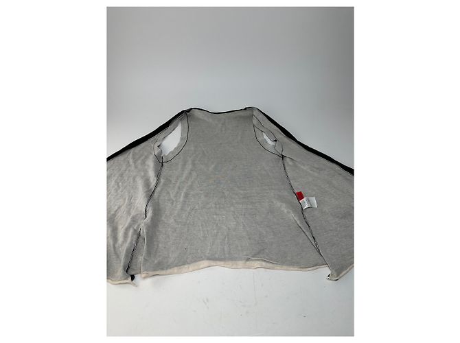Vintage Issey Miyake Woll-Wickel-Top Schwarz Creme M - Ansicht 7
