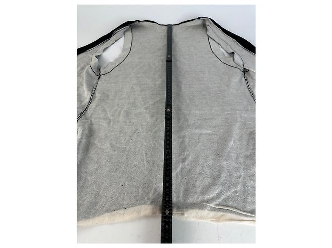 Vintage Issey Miyake Woll-Wickel-Top Schwarz Creme M - Ansicht 9