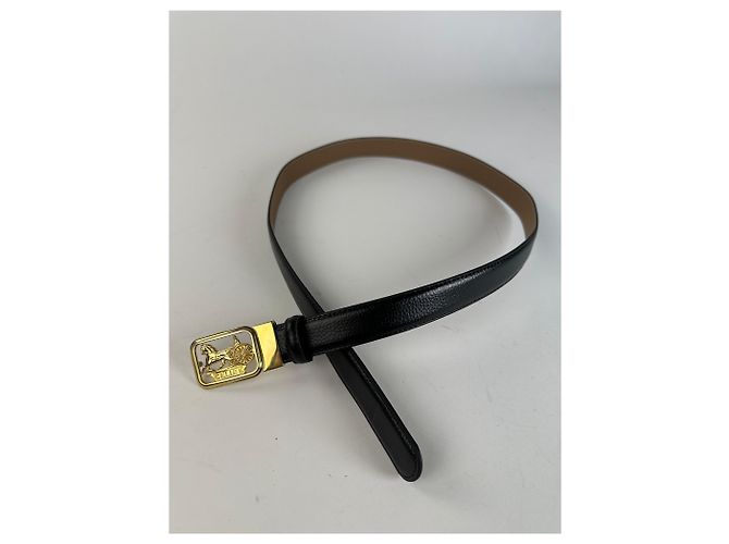 Céline Vintage Celine Ledergürtel Schwarz 107.5 cm - Ansicht 6