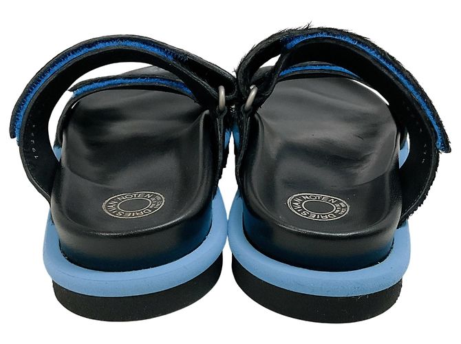 Sandali Dries van Noten con strap in velcro in pelle di vitello Nero / Blu - vista 5