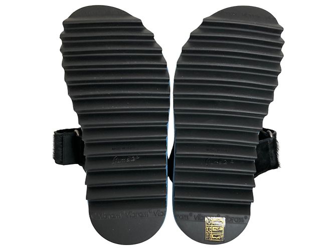 Sandali Dries van Noten con strap in velcro in pelle di vitello Nero / Blu - vista 7