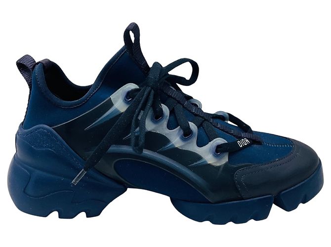 Sneakers Christian Dior in neoprene blu indaco e gros D-Connect - vista 2