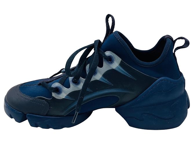 Sneakers Christian Dior in neoprene blu indaco e gros D-Connect - vista 3