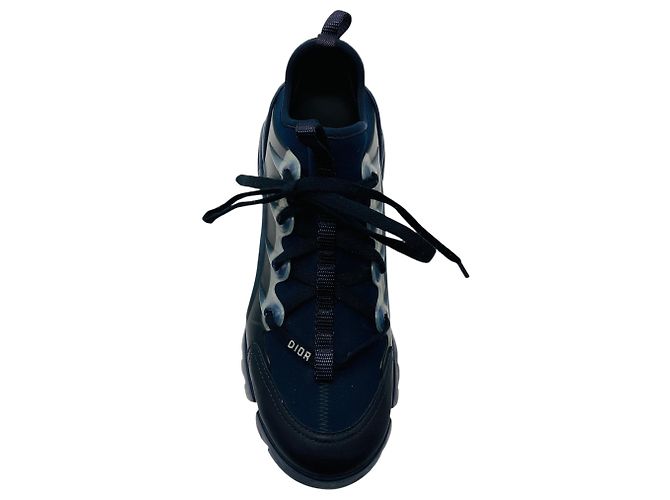 Sneakers Christian Dior in neoprene blu indaco e gros D-Connect - vista 4