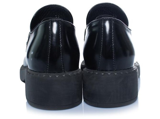 Prada, mocassini in pelle nera lucida Nero - vista 4