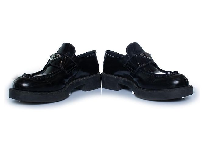 Prada, mocassini in pelle nera lucida Nero - vista 5