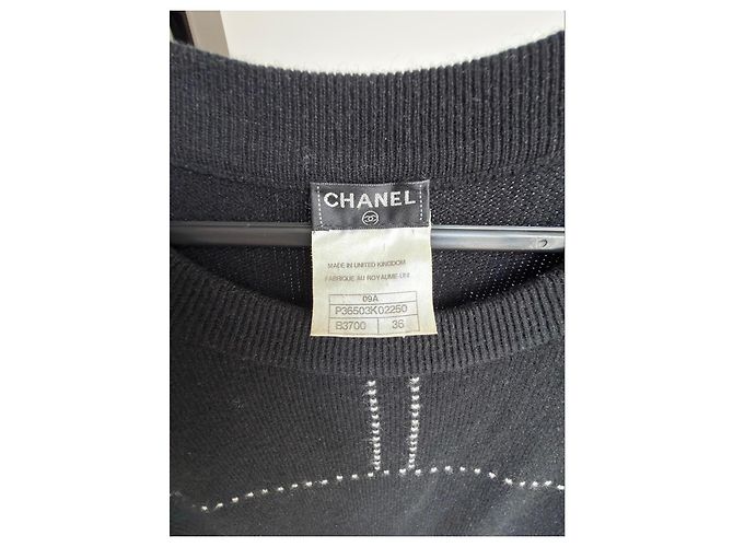 Chanel schwarzes Kaschmir-Kleid Kollektion 09A - Ansicht 3