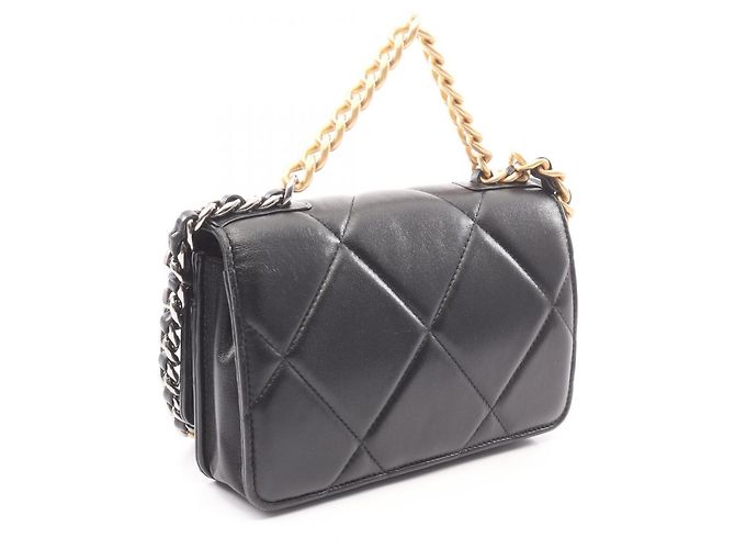 Borsa a tracolla Chanel 19 Dixneuf in pelle di agnello Nero - vista 2