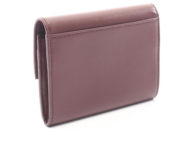 Yves Saint Laurent Bordeaux Leather Card Case - view 2