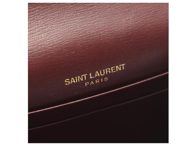 Yves Saint Laurent Bordeaux Leather Card Case - view 4