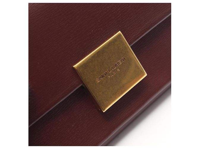 Yves Saint Laurent Bordeaux Leather Card Case - view 7