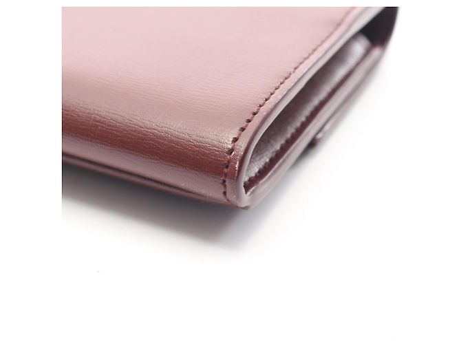 Yves Saint Laurent Bordeaux Leather Card Case - view 8