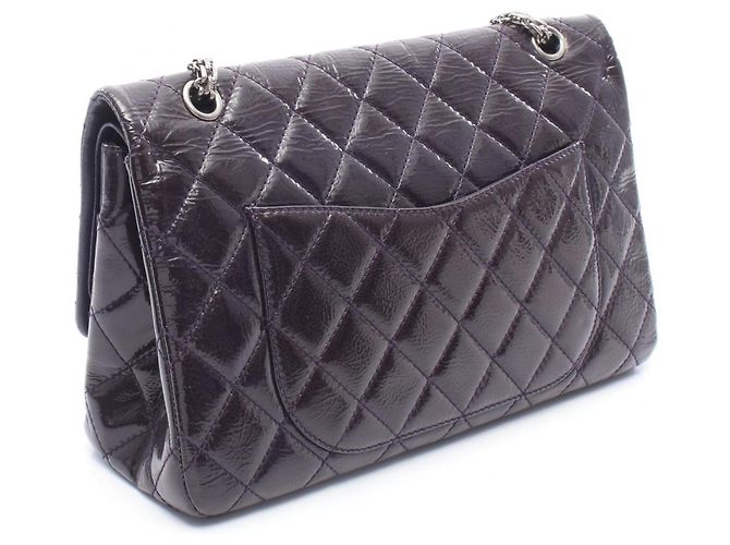 Borsa a Spalla Chanel 2.55 Matelassé Maxi Double Flap Porpora - vista 2