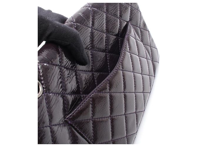 Borsa a Spalla Chanel 2.55 Matelassé Maxi Double Flap Porpora - vista 6
