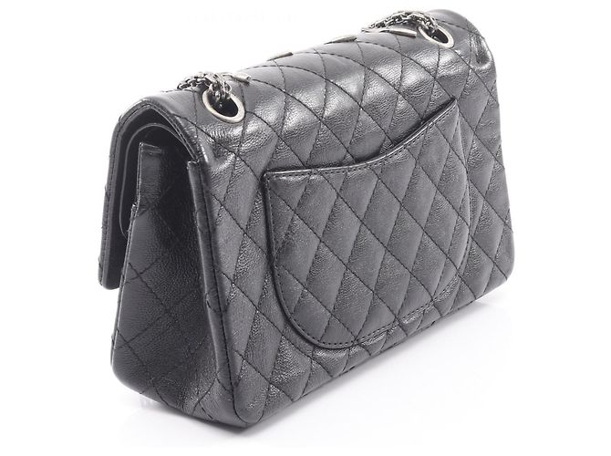 Borsa a tracolla Chanel 2.55 Matelassé Mademoiselle Chain Double Flap Nero - vista 2