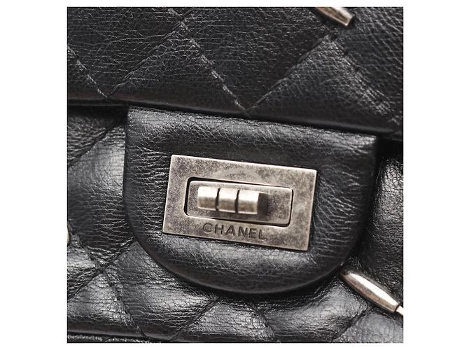 Borsa a tracolla Chanel 2.55 Matelassé Mademoiselle Chain Double Flap Nero - vista 7