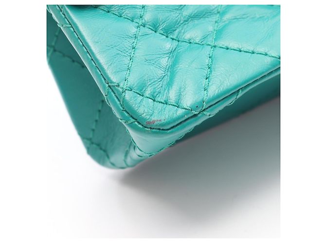 Borsa a tracolla Chanel 2.55 in pelle di vitello verde - vista 6