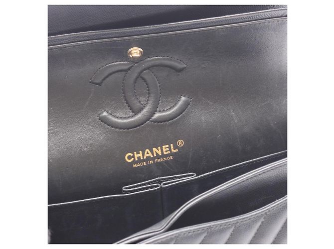 Borsa a tracolla Chanel V-stitch Chevron Double Flap Nero - vista 6