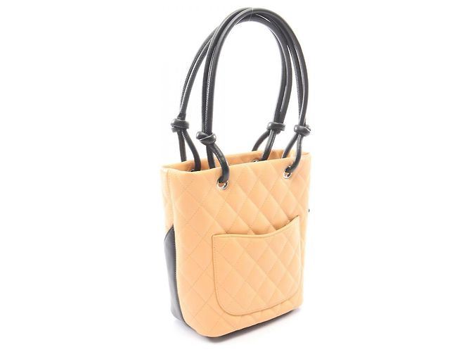 Borsa Tote Chanel Cambon Line Small Nero Beige - vista 2