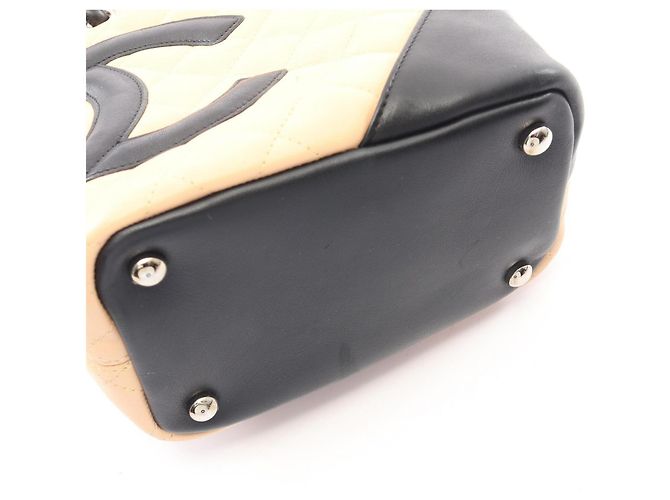 Borsa Tote Chanel Cambon Line Small Nero Beige - vista 9